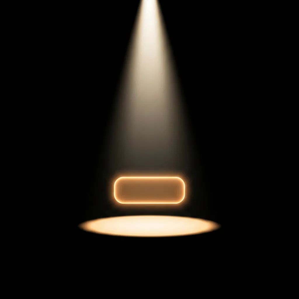 Single dramatic spotlight beam on a pristine stage in darkness